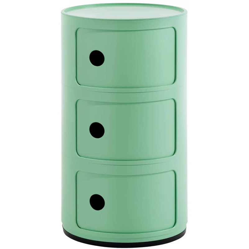 Современный дизайн Прикроватная тумбочка Componibili Bio (3 секции) verde — Kartell, пластик