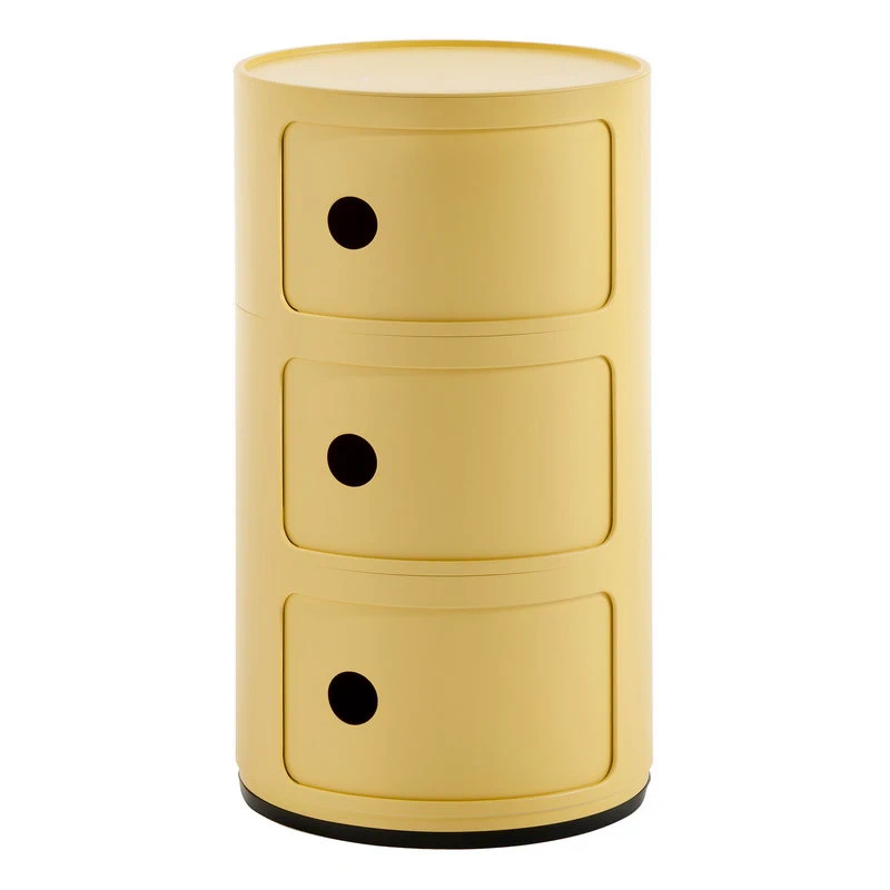 Современный дизайн Прикроватная тумбочка Componibili Bio (3 секции) yellow — Kartell, пластик