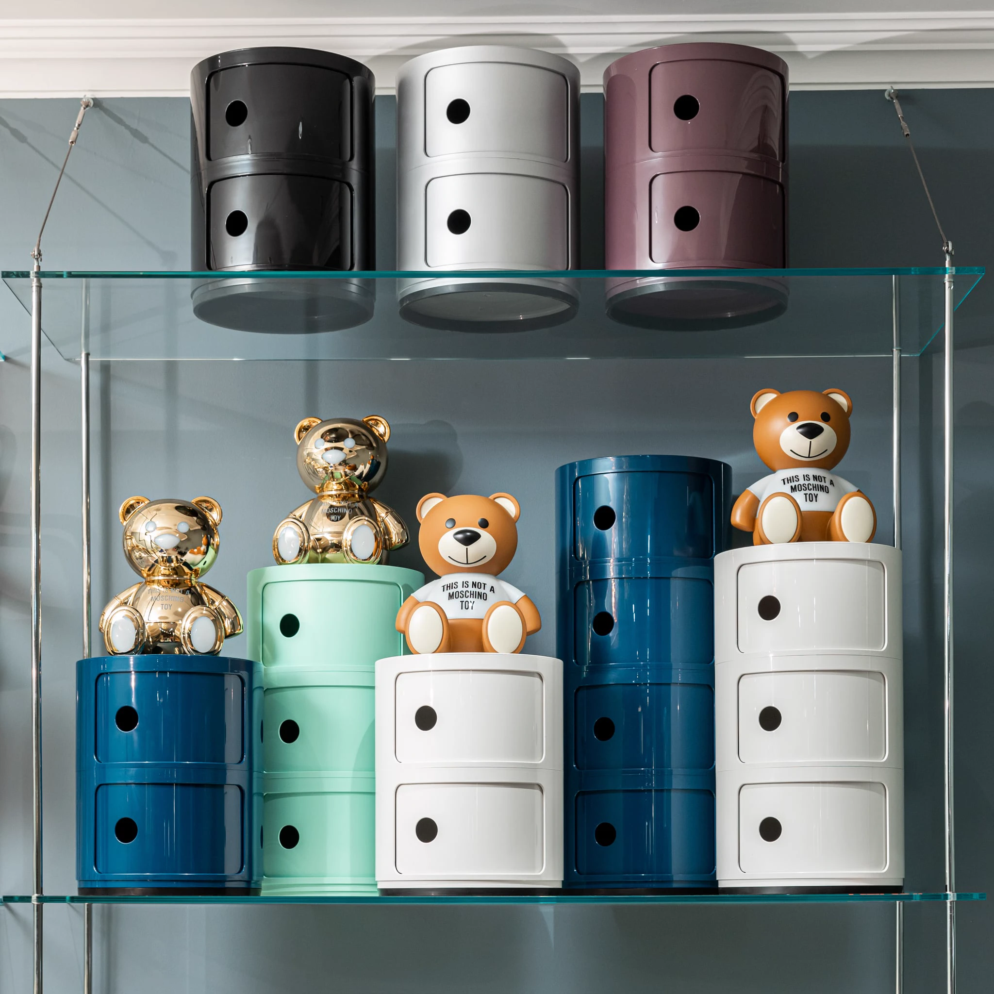Современный дизайн Прикроватная тумбочка Componibili Black (2 секции) Glossy / Matt — Kartell, пластик, фото 3