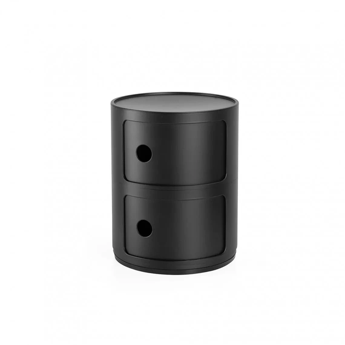 Современный дизайн Прикроватная тумбочка Componibili Black (2 секции) Glossy / Matt — Kartell, пластик