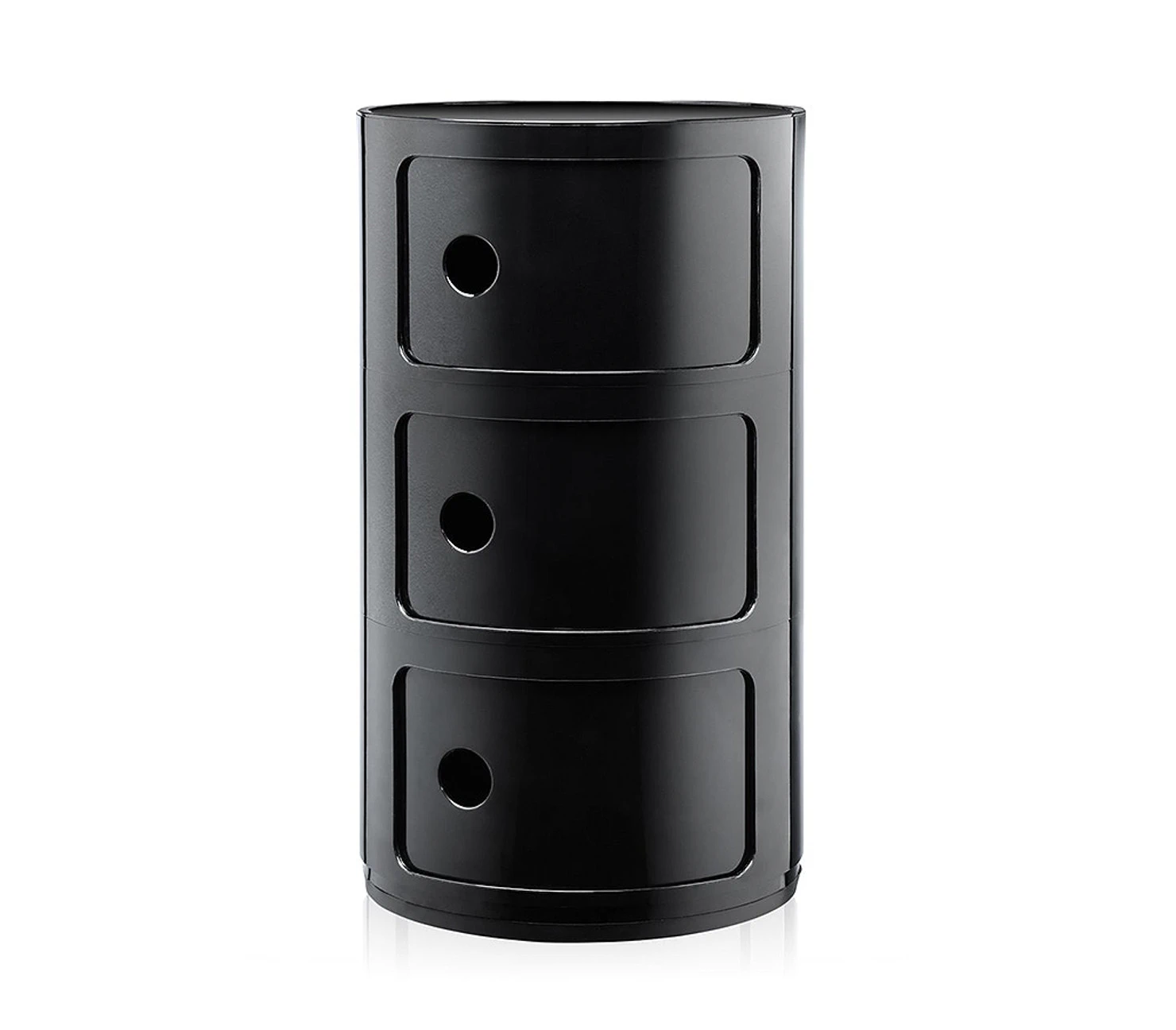 Современный дизайн Прикроватная тумбочка Componibili Black (3 секции) Glossy / Matt — Kartell, пластик, фото 2
