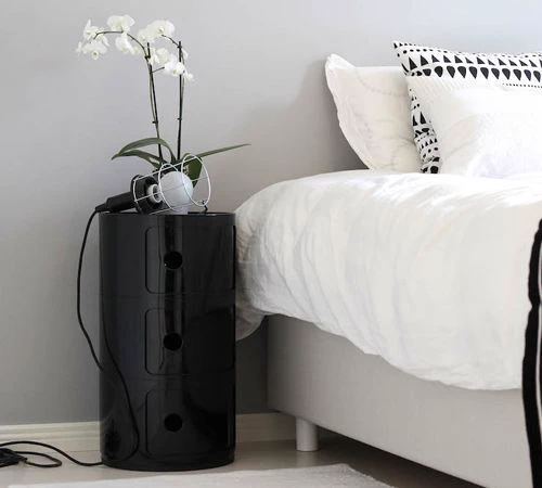 Современный дизайн Прикроватная тумбочка Componibili Black (3 секции) Glossy / Matt — Kartell, пластик, фото 3
