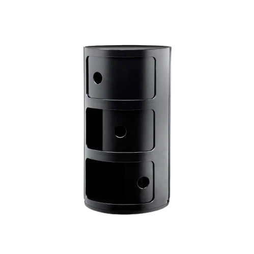 Современный дизайн Прикроватная тумбочка Componibili Black (3 секции) Glossy / Matt — Kartell, пластик, фото 6