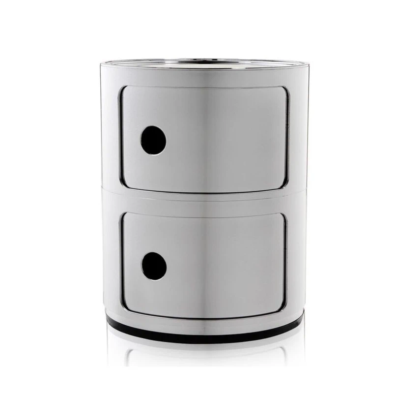 Современный дизайн Прикроватная тумбочка Componibili silver (2 секции) — Kartell, пластик