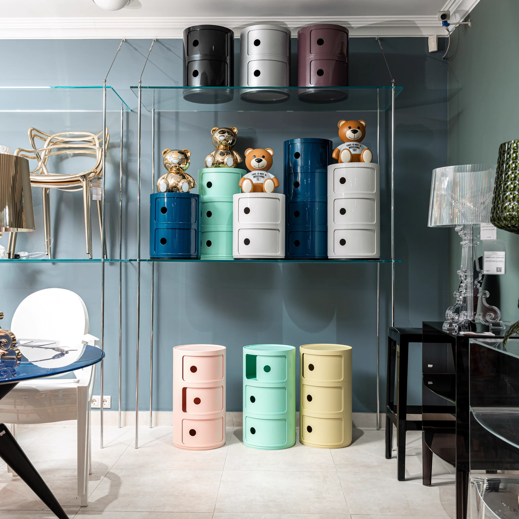 Современный дизайн Прикроватная тумбочка Componibili violet (2 секции) — Kartell, пластик, фото 4