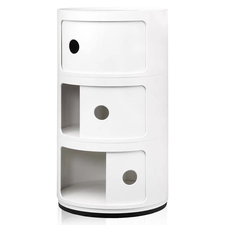 Современный дизайн Прикроватная тумбочка Componibili White (3 секции) Glossy / Matt — Kartell, пластик, фото 2