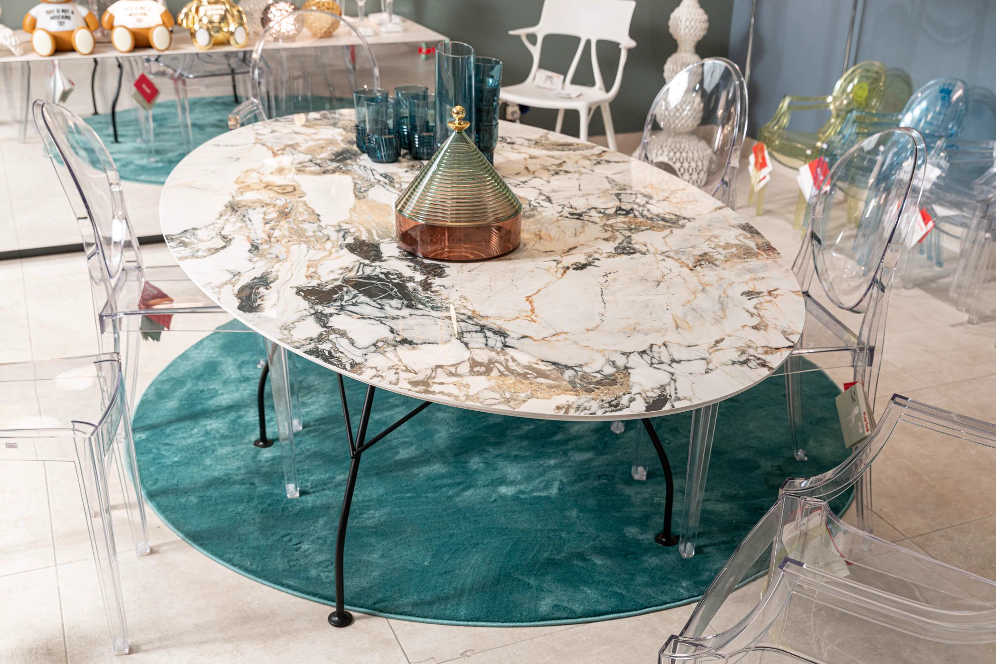 Стол Glossy Oval — Kartell, мрамор, фото 3