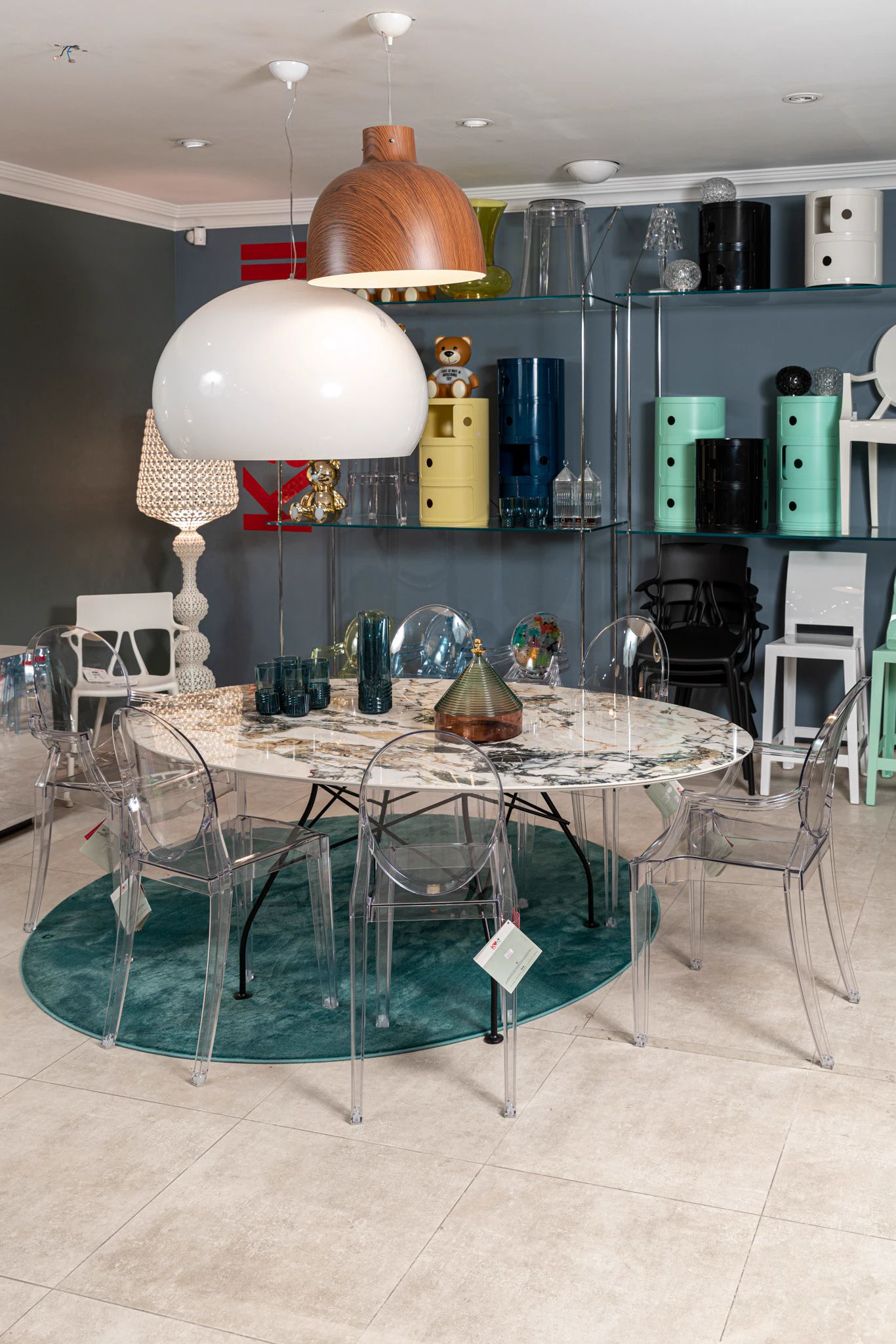 Стол Glossy Oval — Kartell, мрамор, фото 5