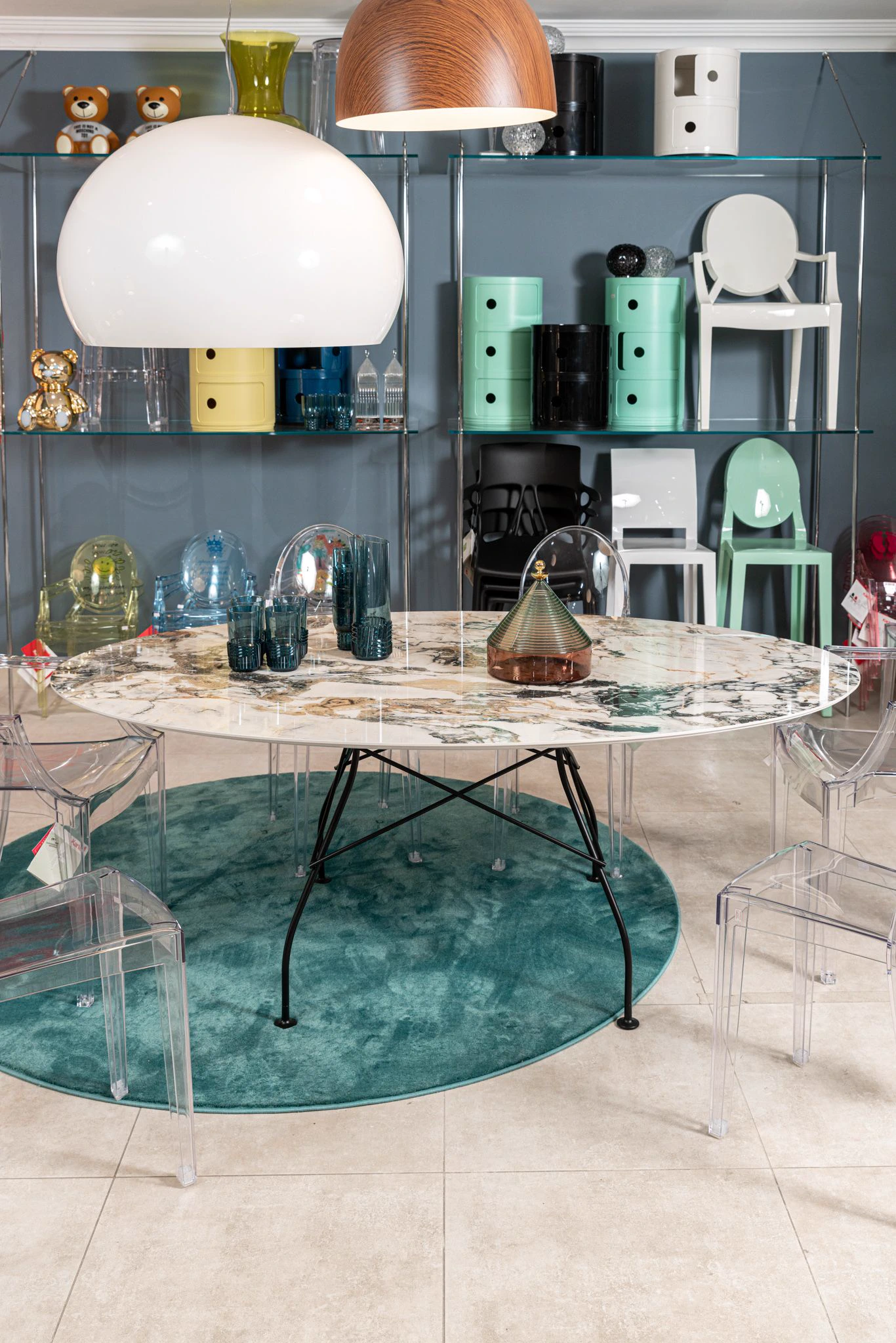 Стол Glossy Oval — Kartell, мрамор, фото 6