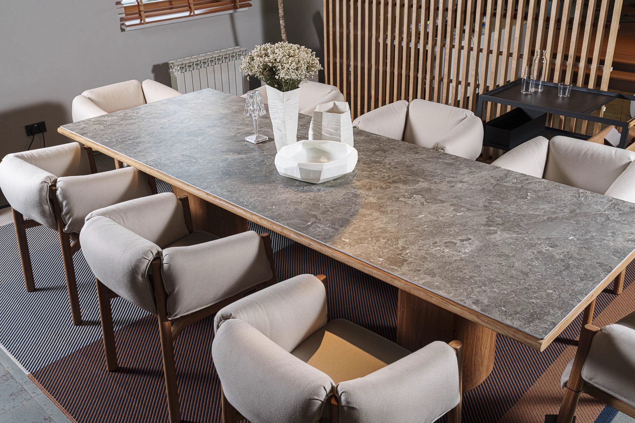 Стол Giro Dining table 220x108 — Kettal, керамика, фото 3