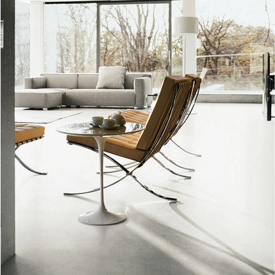 Каркас и наполнение: металл. Современный дизайн Кресло Barcelona Chair — Knoll, кожа, фото 6