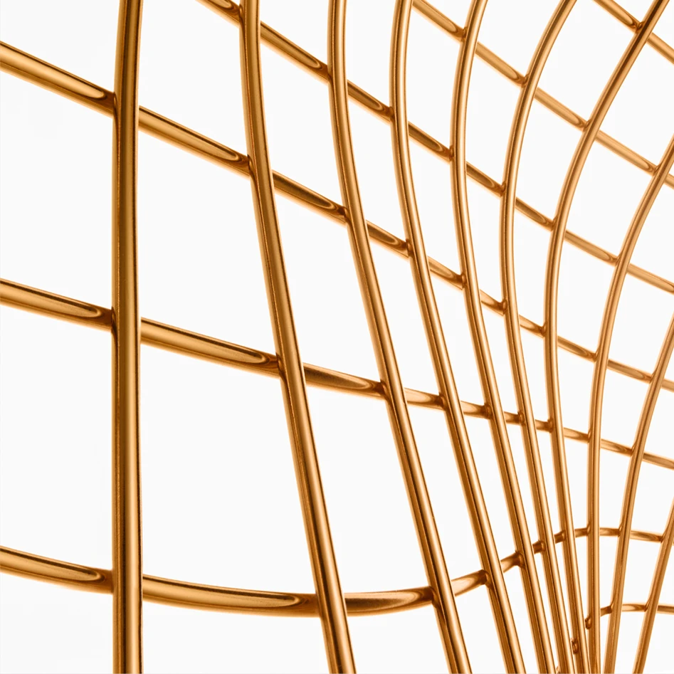 Каркас и наполнение: металл. Современный дизайн Кресло Bertoia Diamond Chair - Gold — Knoll, металл, фото 4