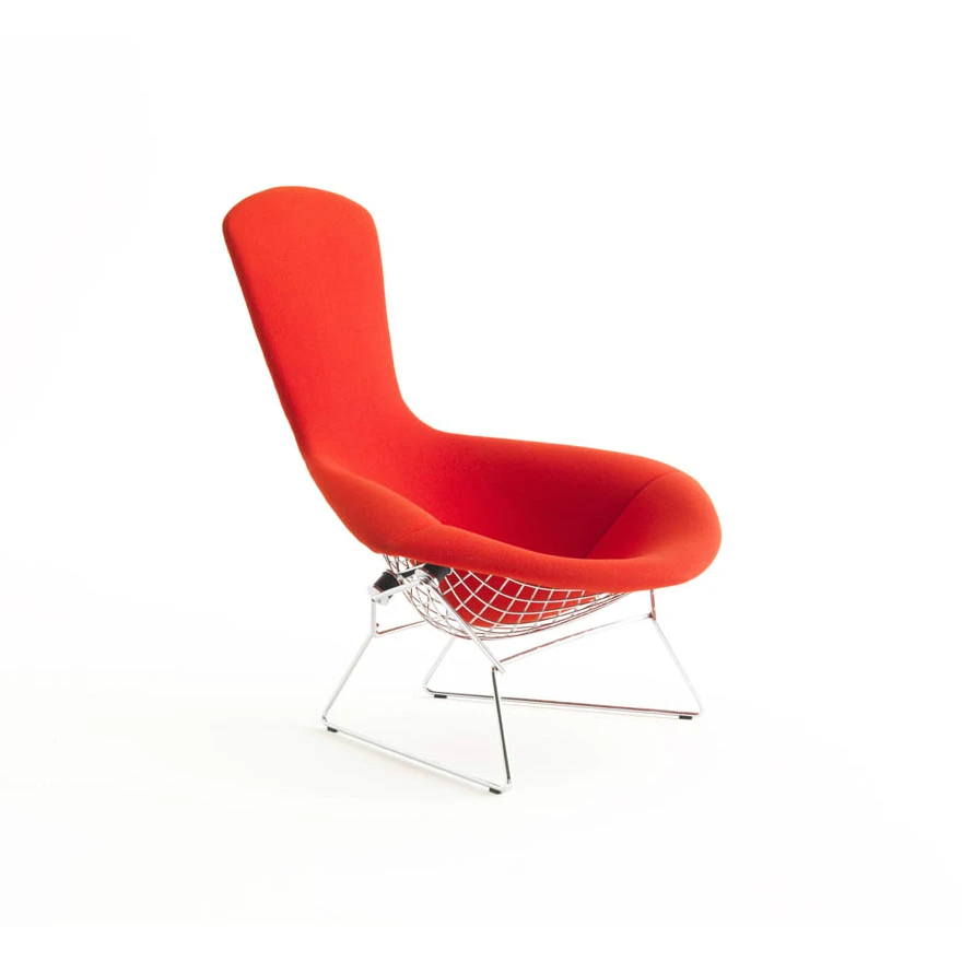Каркас и наполнение: металл. Современный дизайн Кресло Bertoia High Back Chair — Knoll, ткань, фото 4