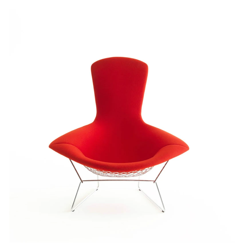 Каркас и наполнение: металл. Современный дизайн Кресло Bertoia High Back Chair — Knoll, ткань, фото 5