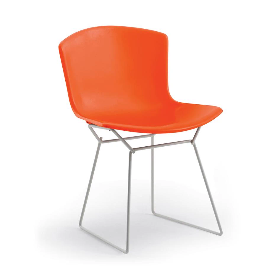 Каркас и наполнение: металл. Современный дизайн Стул Bertoia Plastic Side Chair — Knoll, металл