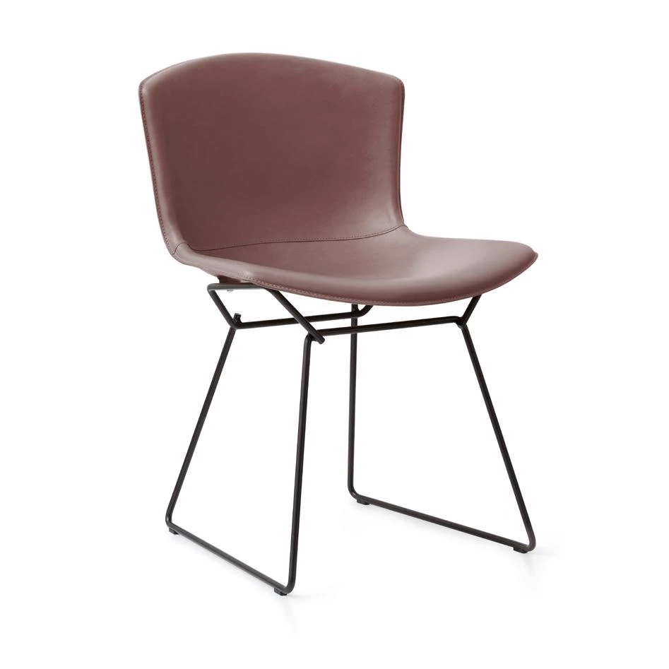 Каркас и наполнение: металл. Современный дизайн Стул Bertoia Side Chair in Cowhide — Knoll, кожа
