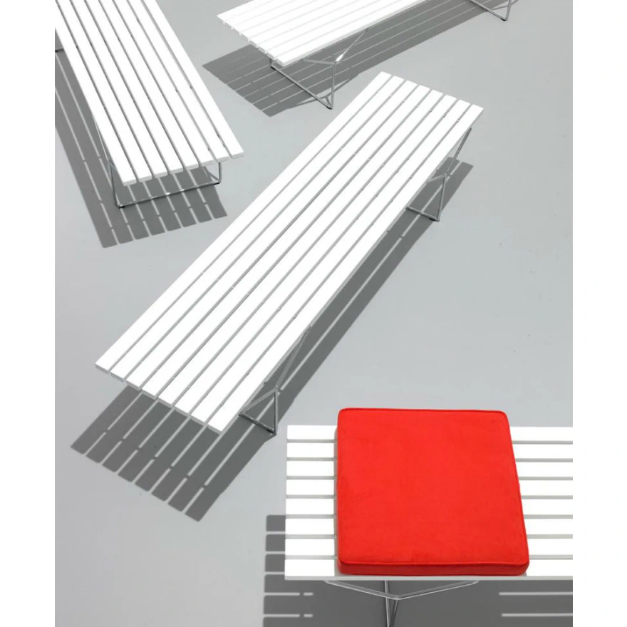 Каркас и наполнение: металл. Современный дизайн Скамья Bertoia Slatted Wooden Bench — Knoll, металл, фото 2