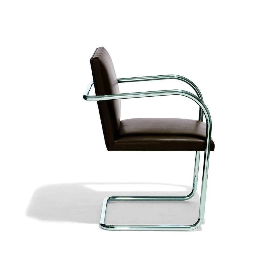Кресло Brno Tubular Side Chair — Knoll, кожа, фото 2