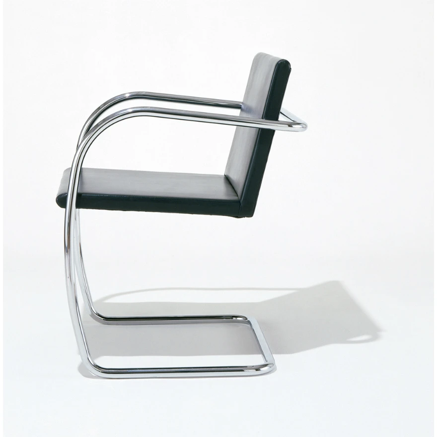Кресло Brno Tubular Side Chair — Knoll, кожа, фото 6