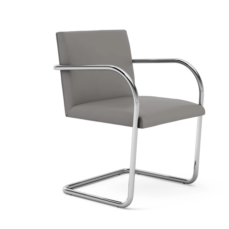 Кресло Brno Tubular Side Chair — Knoll, кожа