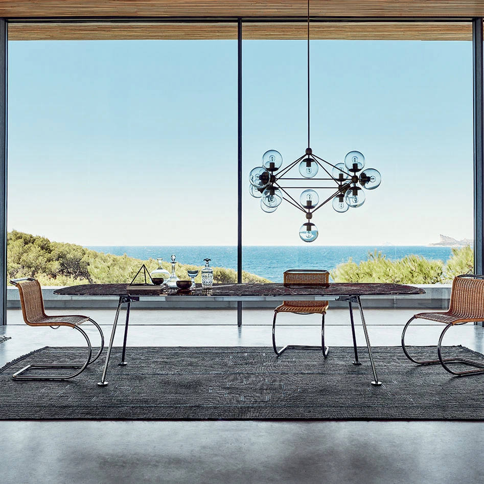Каркас и наполнение: дерево, металл. Современный дизайн Стол Grasshopper High Tables — Knoll, мрамор, фото 3