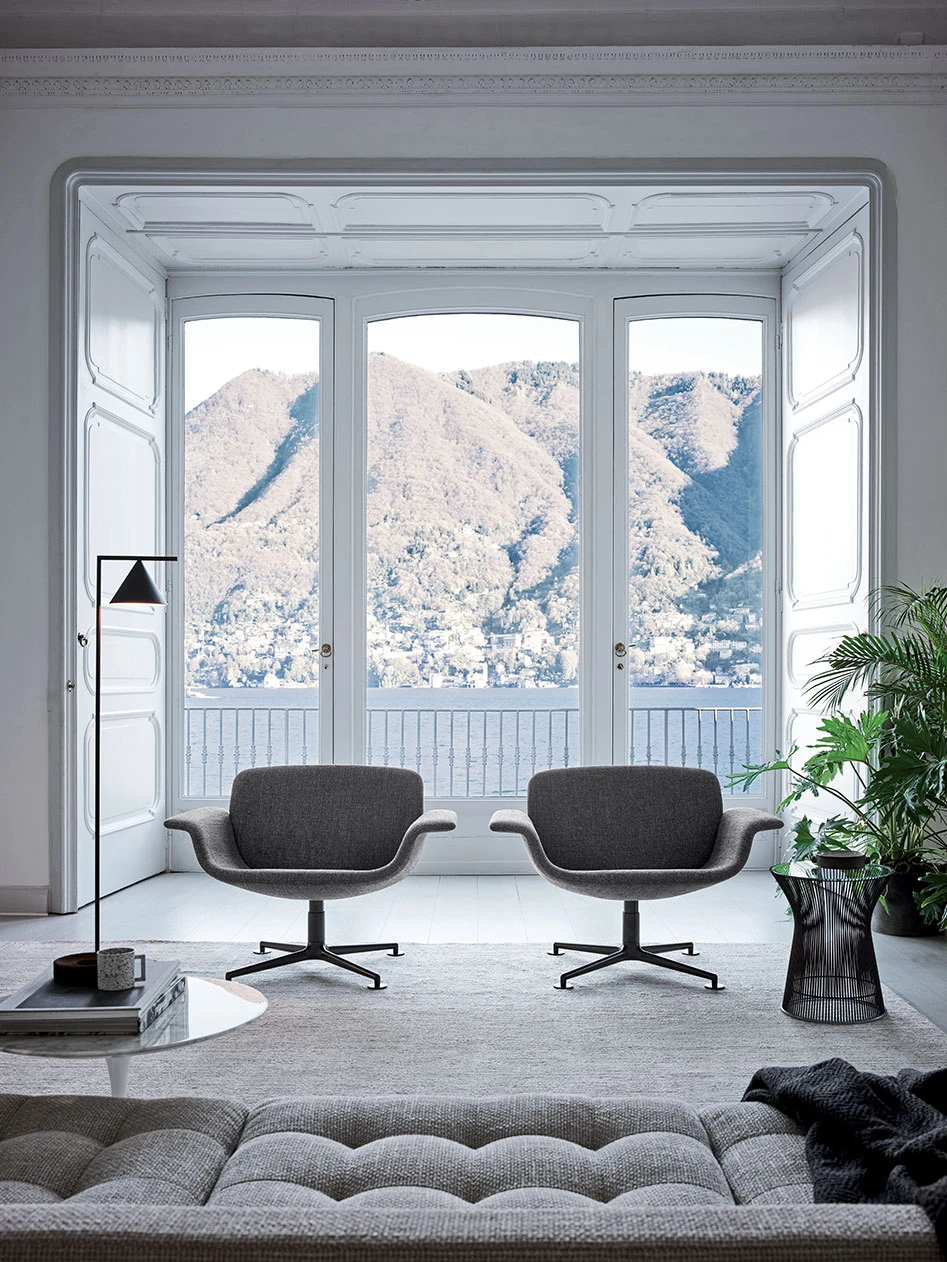 Каркас и наполнение: металл. Современный дизайн Кресло KN Collection by Knoll – KN01 — Knoll, кожа, фото 2