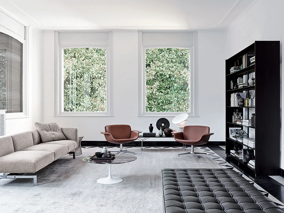 Каркас и наполнение: металл. Современный дизайн Кресло KN Collection by Knoll – KN01 — Knoll, кожа, фото 3