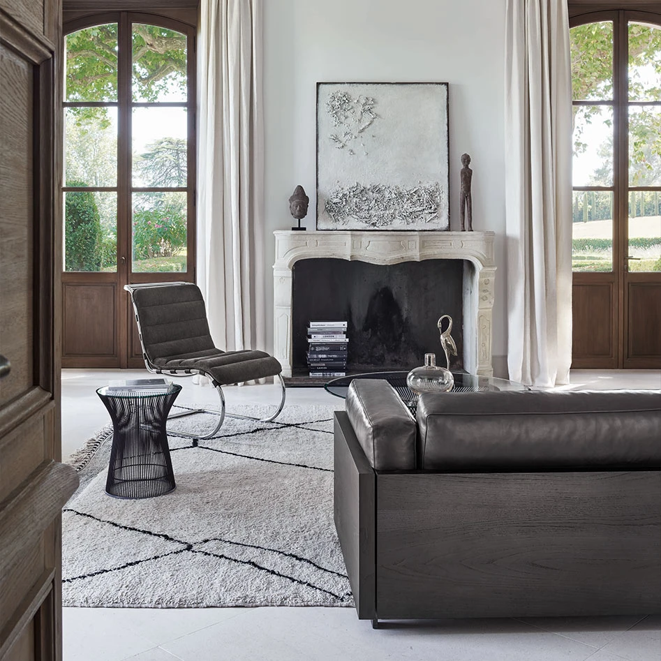 Каркас и наполнение: металл. Современный дизайн Кресло MR Lounge Collection — Knoll, кожа, фото 4