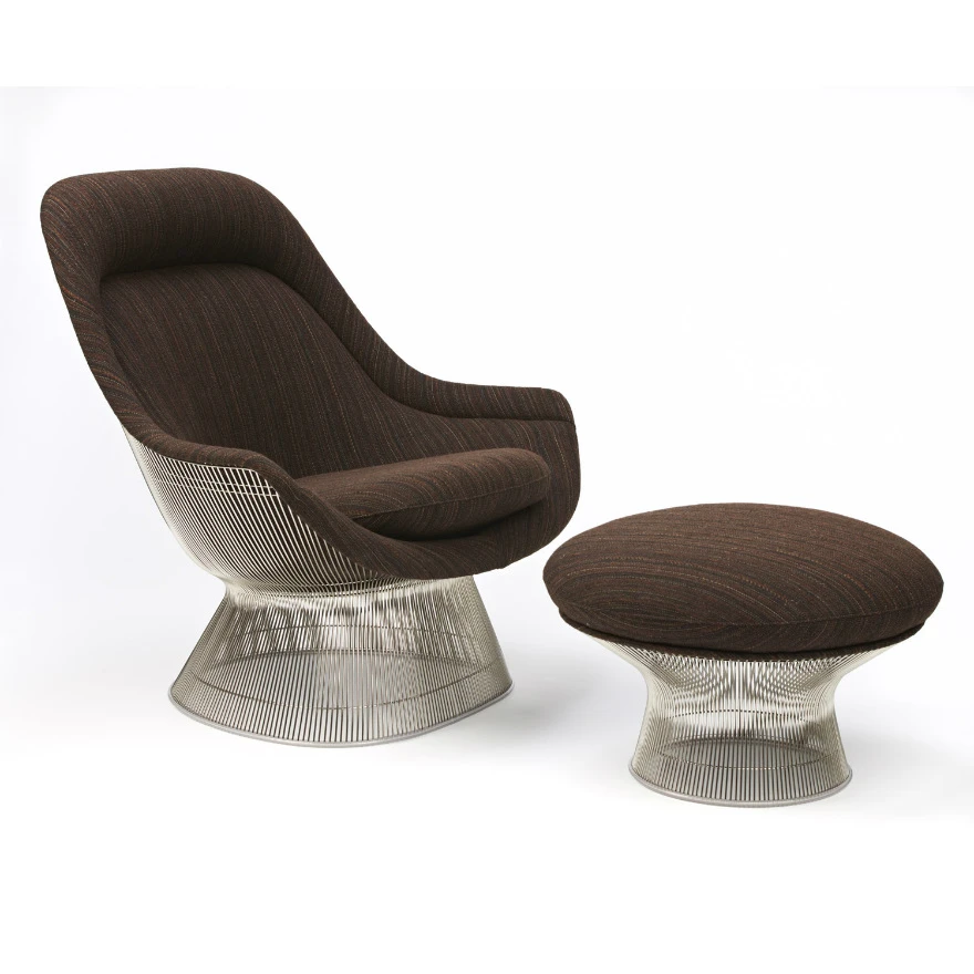 Каркас и наполнение: металл. Современный дизайн Кресло Platner Easy Chair and Ottoman — Knoll, стекло, фото 5