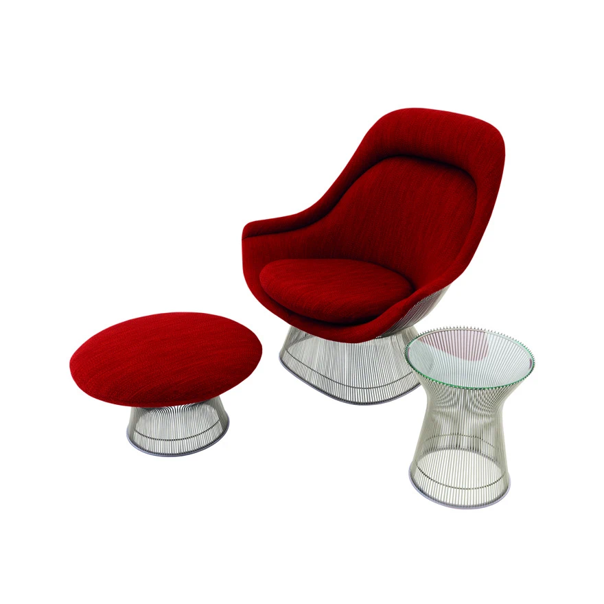Каркас и наполнение: металл. Современный дизайн Пуф Platner Easy Chair and Ottoman — Knoll, стекло, фото 2