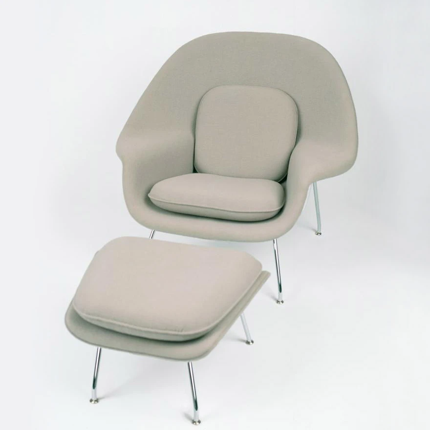 Каркас и наполнение: металл. Современный дизайн Кресло Saarinen Womb Chair — Knoll, стекло, фото 2