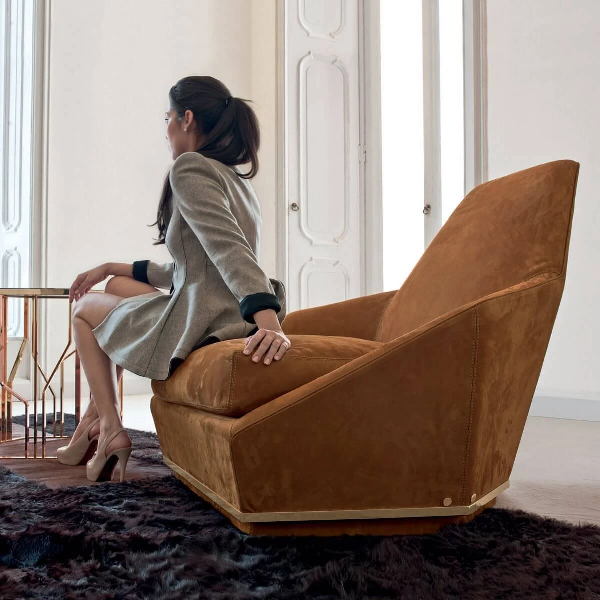 Кресло Aoyama — Longhi, кожа, фото 2