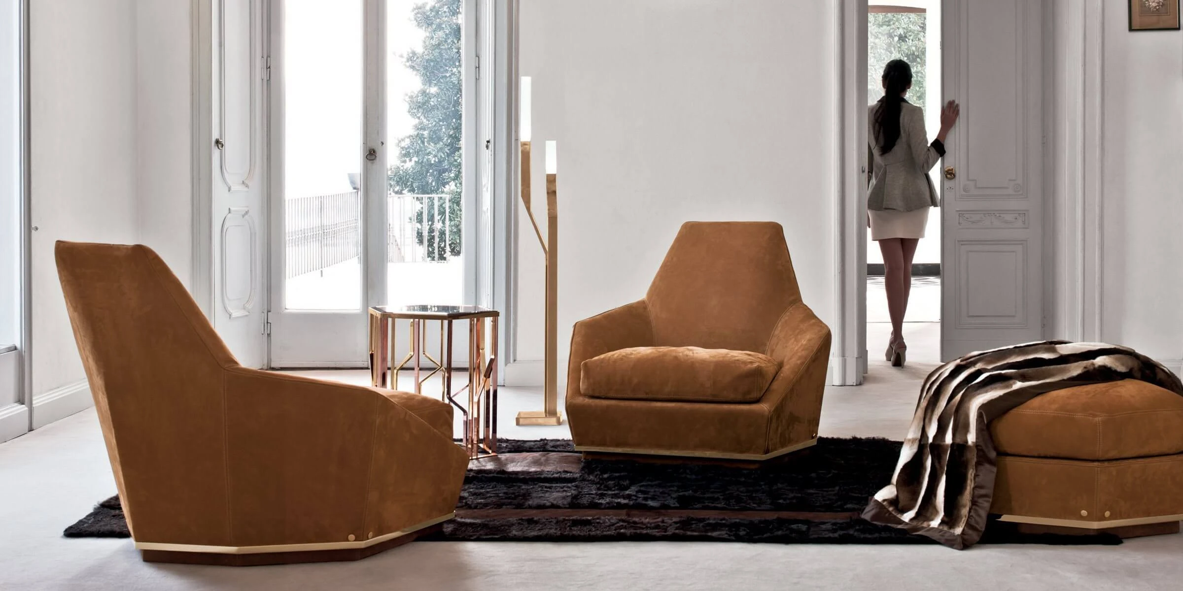 Кресло Aoyama — Longhi, кожа, фото 3
