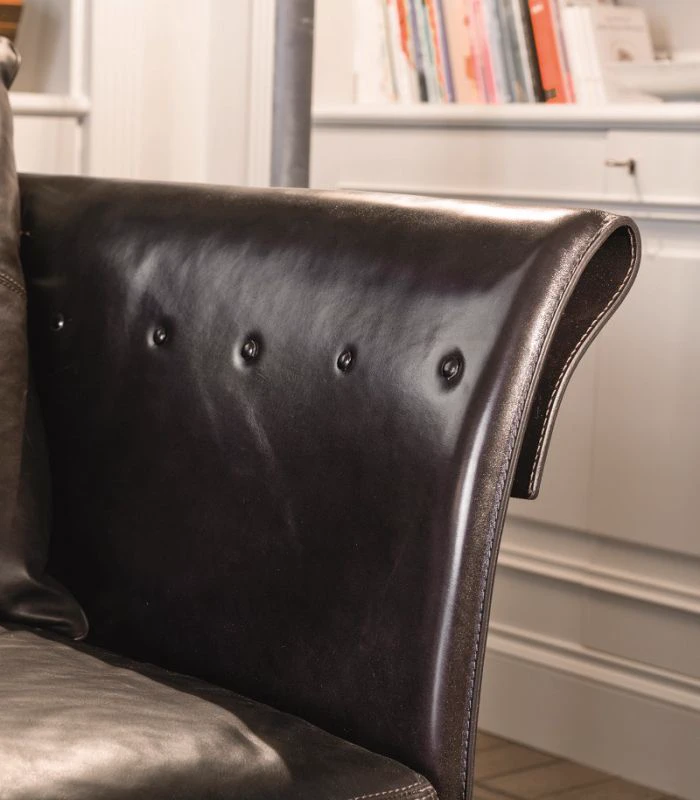 Коричневый кожаный диван Charme Sofa — Longhi, кожа, фото 3
