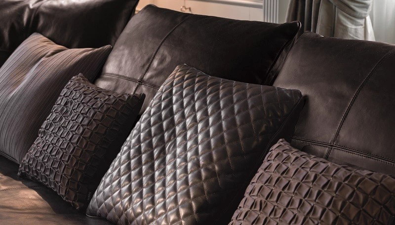 Коричневый кожаный диван Charme Sofa — Longhi, кожа, фото 4