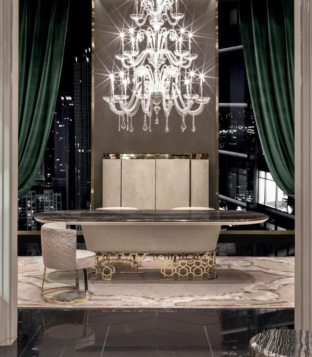 Каркас и наполнение: металл. Стиль ар-деко Стул Cloe — Longhi, ткань, фото 3