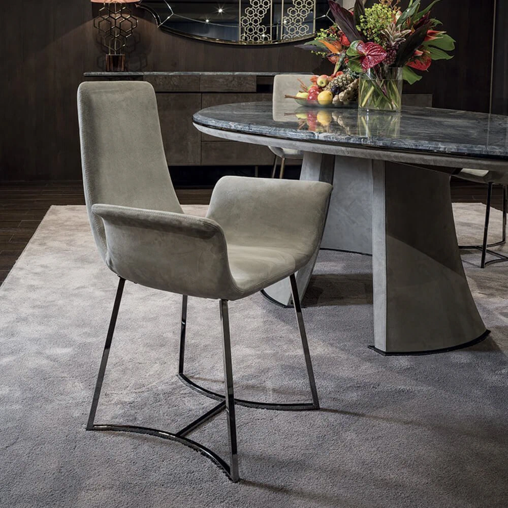 Каркас и наполнение: металл, пенополиуретан. Стиль ар-деко Стул Coral — Longhi, кожа, фото 2