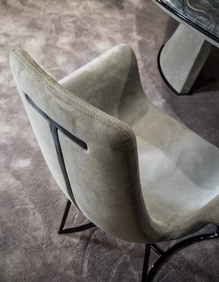 Каркас и наполнение: металл, пенополиуретан. Стиль ар-деко Стул Coral — Longhi, кожа, фото 3