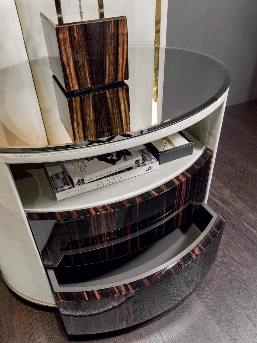 Прикроватная тумбочка Elise — Longhi, кожа, фото 3