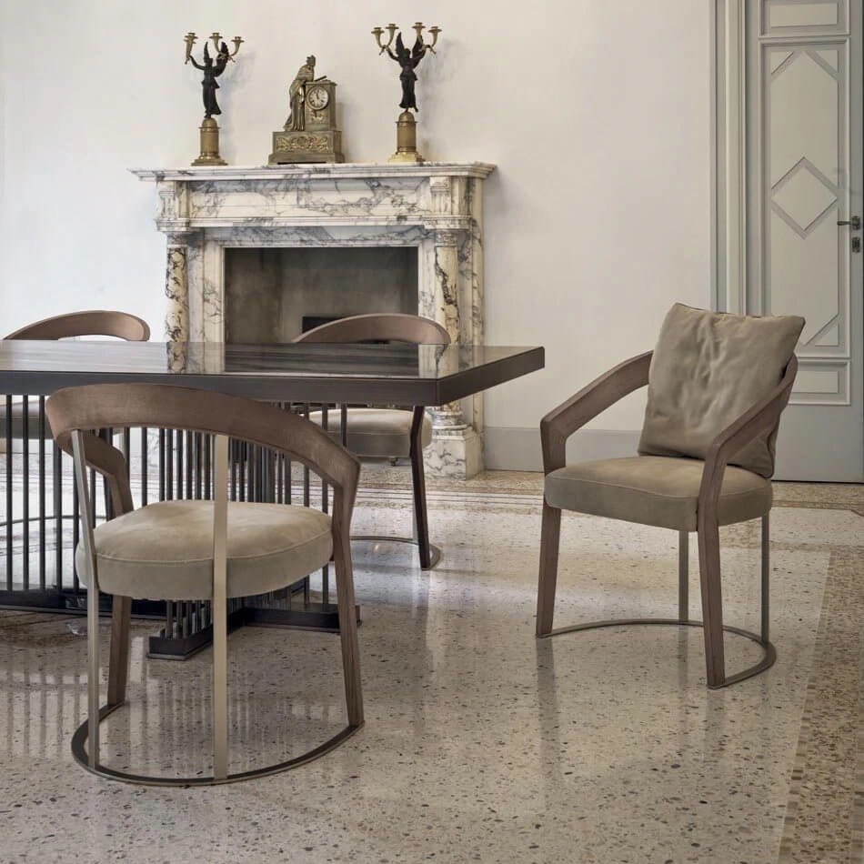 Каркас и наполнение: массив дерева, металл. Современный дизайн Стул Frances — Longhi, ткань, фото 2