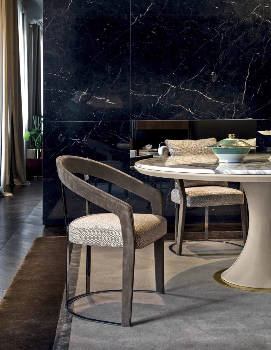 Каркас и наполнение: массив дерева, металл. Современный дизайн Стул Frances — Longhi, ткань, фото 4