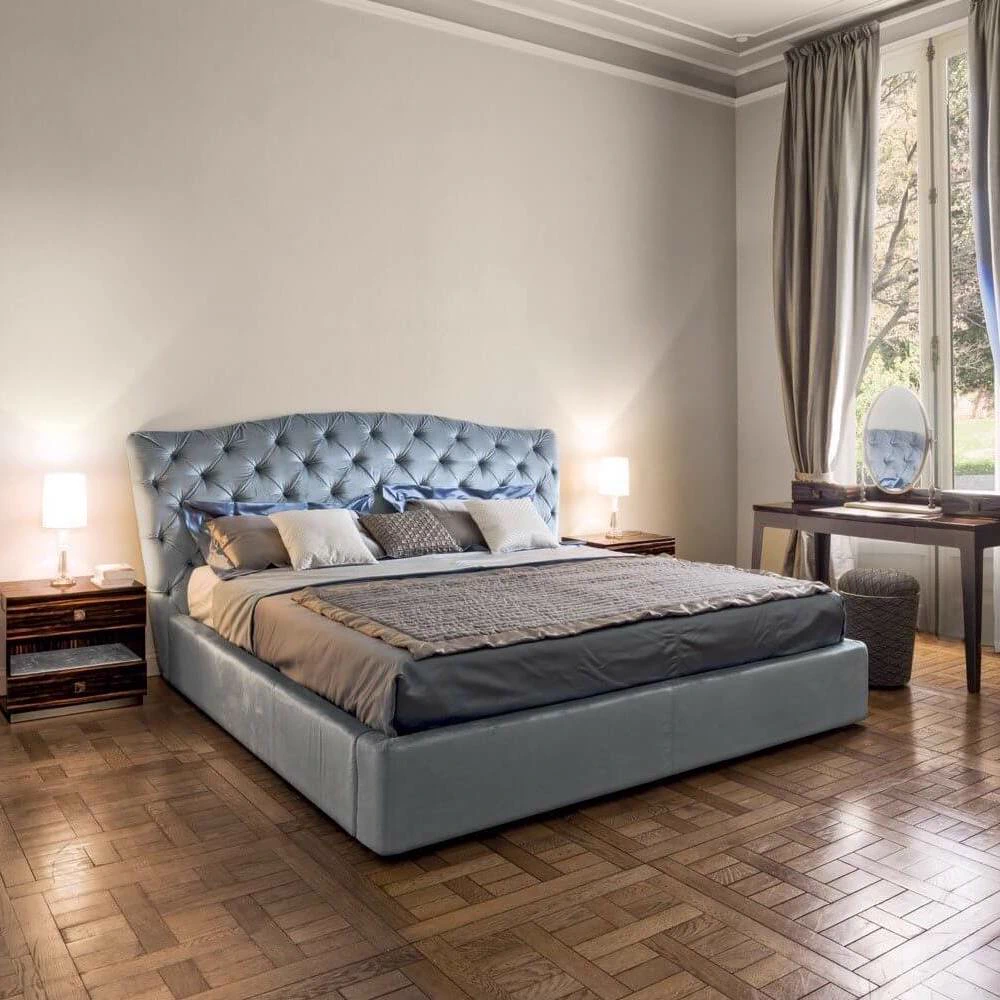 Стеганая кровать Grace Bed — Longhi, кожа, фото 2