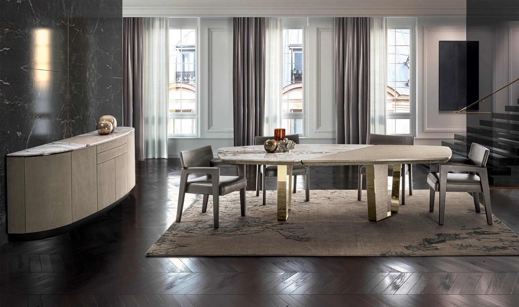 Стол Keope Table — Longhi, кожа, фото 4