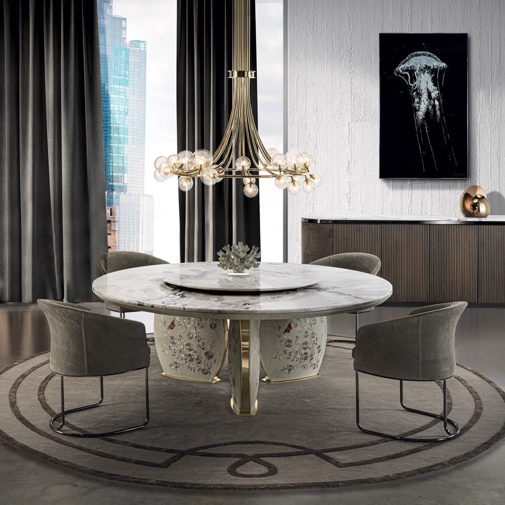 Стол Lotus — Longhi, кожа, фото 2