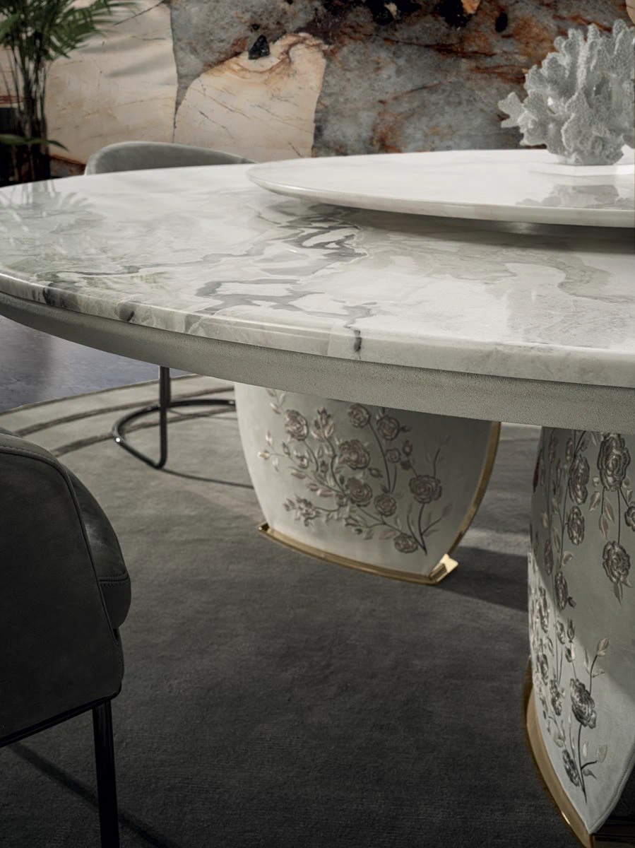 Стол Lotus — Longhi, кожа, фото 3