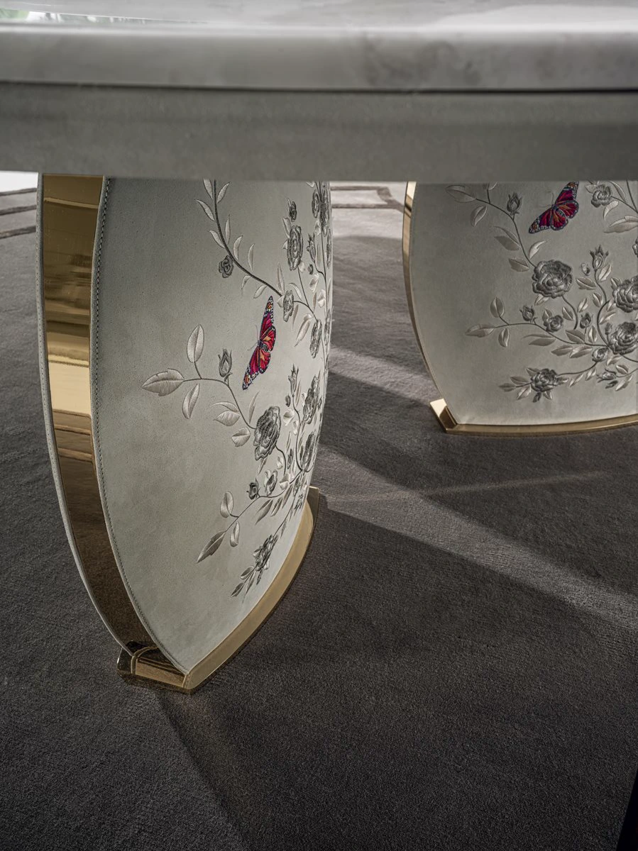 Стол Lotus — Longhi, кожа, фото 5