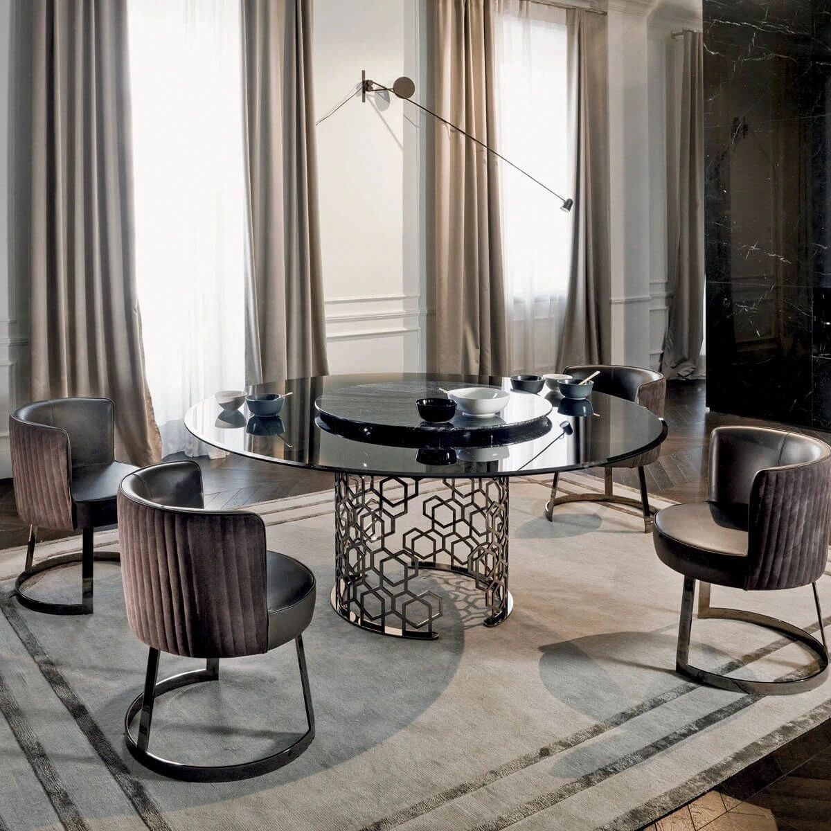 Стол Manfred table — Longhi, мрамор, фото 2