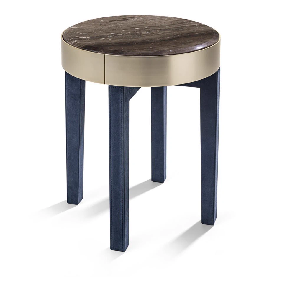 Каркас и наполнение: металл. Стиль ар-деко Прикроватная тумбочка Ring Bedside Table — Longhi, металл
