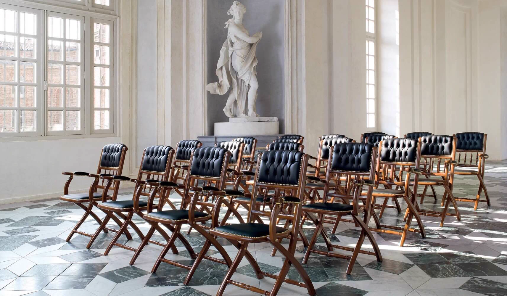 Складной стул Auditorium — Mascheroni, кожа, фото 3