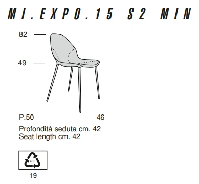 Стул Mi.Expo.15 S2 Min — Mascheroni, кожа, фото 4
